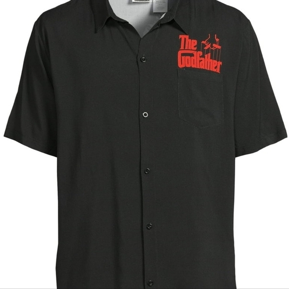 The Godfather Men's 3XL Black Rayon Shirt with Short Sleeves - Picture 2 of 6